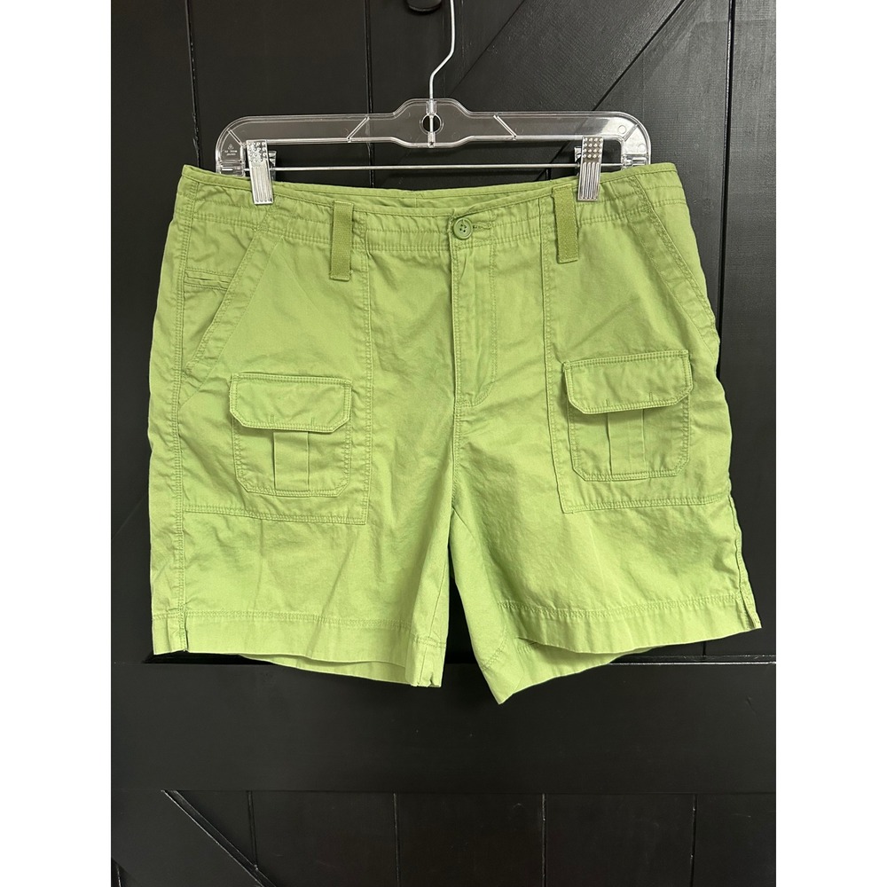 G.H Bass & Co  Women Apple Green Cargo Utility Shorts Cotton Size 10 Preppy